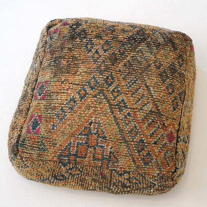 Handcrafted Vintage Wool Pouf, Boujad